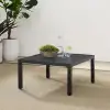 Piermont Modern Metal Outdoor Sectional Coffee Table in Black Sleek and simple UV and rust resistant  Metal (steel) 100% 1