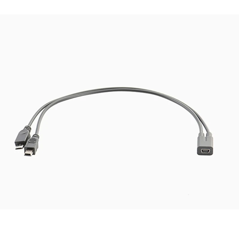 USB Charging Cable 40GE Mini USB Splitter Extender Cable Mini 5p Female to mini 5p Male+Micro Male Cord Splitter Extension Charging Cord 30cm