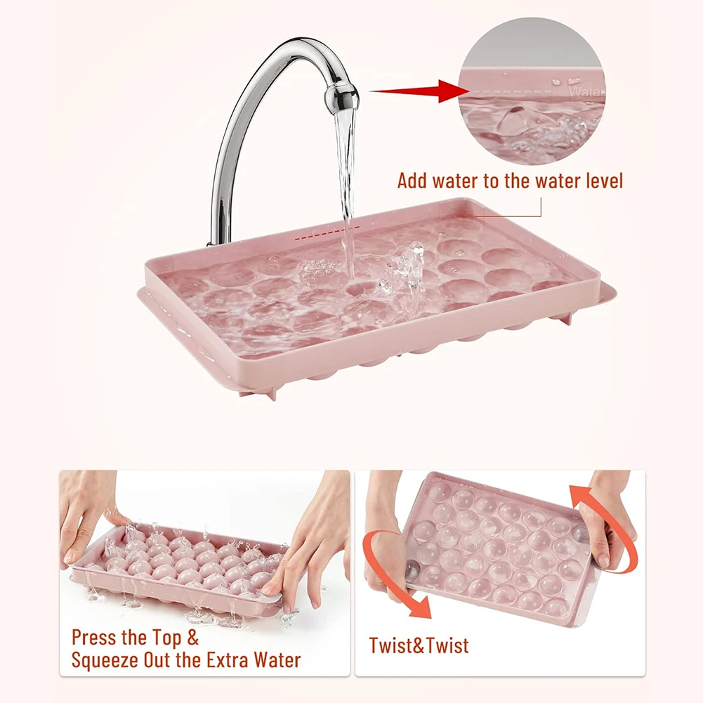 Ice Ball Maker Mold with Lid and Bin Circle Ball Ice Trays with Scoop Tray For Chilled Drinks Coffee and Cocktails ice mold,ice ball maker