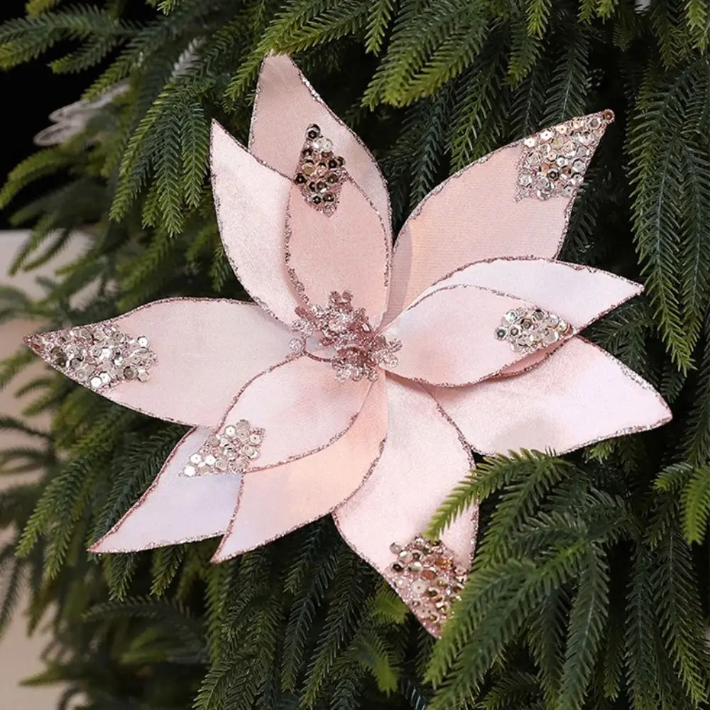 Artificial Christmas Flowers DIY Mesh Fabric Floral Arrangement