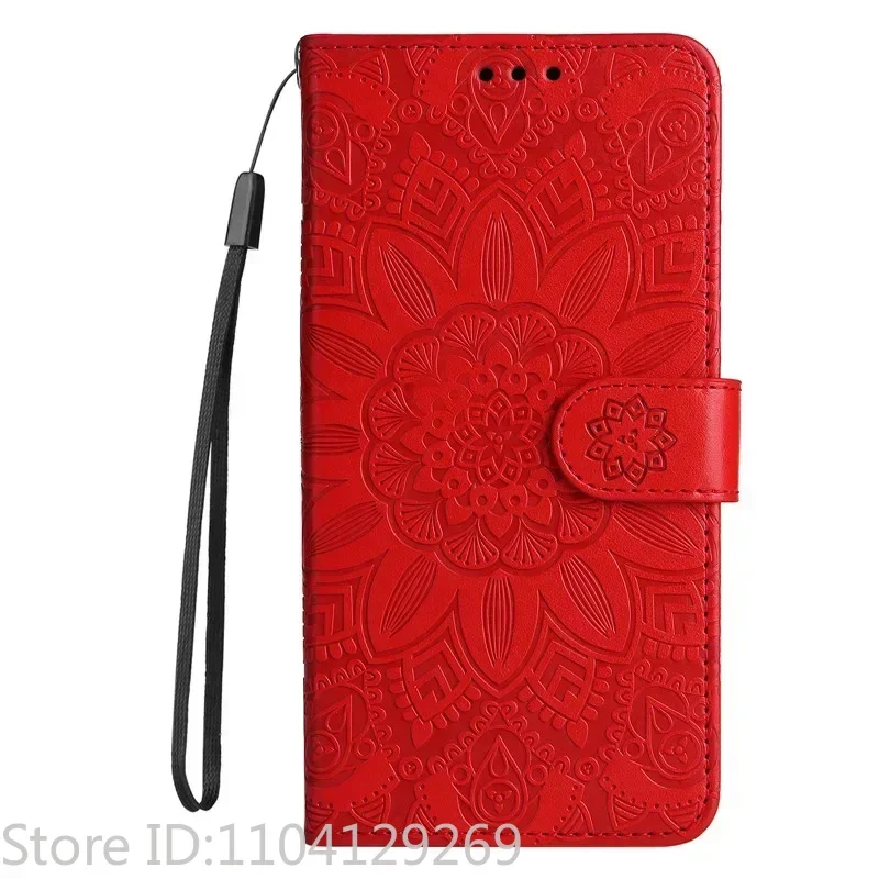 Elegant 3D Sunflower Luxury Wallet Flip Case - Shockproof PU Leather Phone Cover