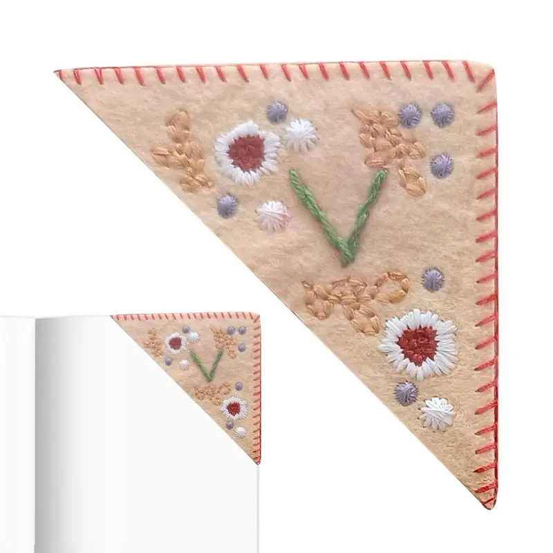 

Corner Bookmark Hand Embroidered Letter Corner Bookmark Handmade Felt Corner Bookmarks Gifts For Bookworms And Book Lovers