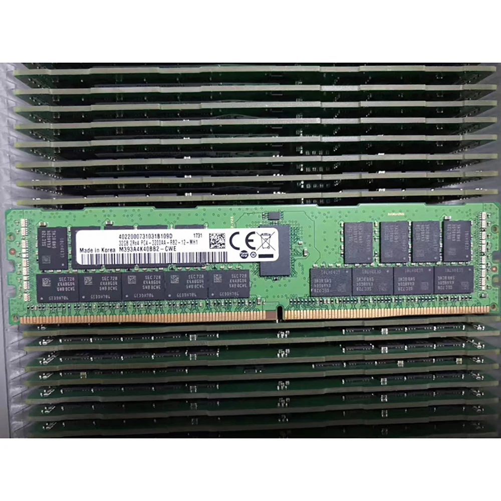 1PCS Server Memory 32GB DDR4 3200MHz ECC REG 2RX4 For DELL R7525 R6515 R7515 T640 RAM Work Fine High Quality Fast Ship