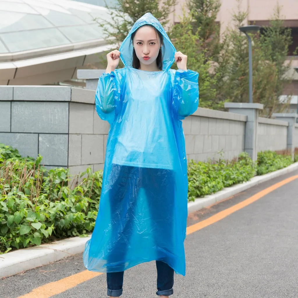 Outdoors Portable Disposable Raincoat Emergency Waterproof Adult Rain Coat Hooded Unisex Universal Women/Men Rain Poncho raincoat poncho