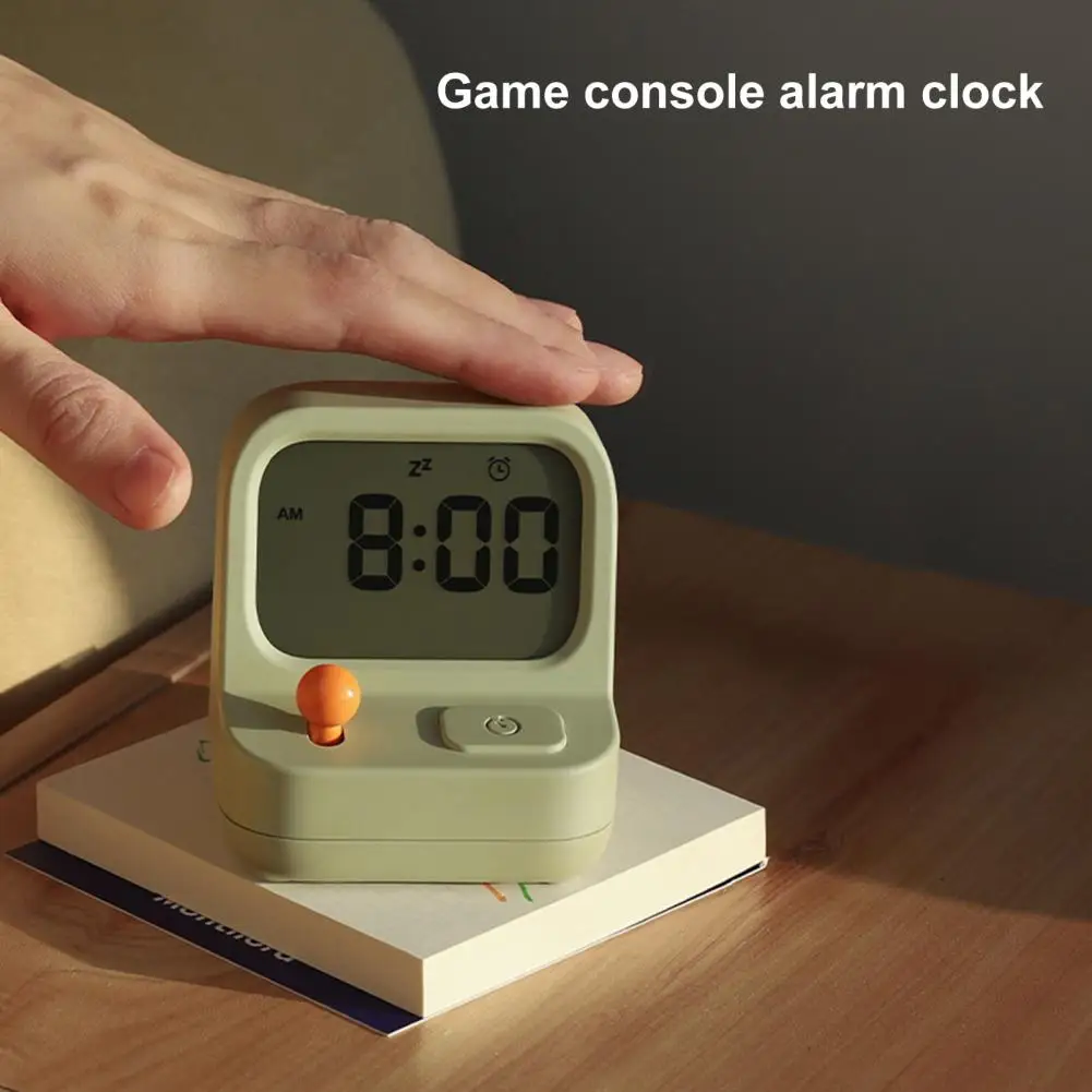 Creative Retro Mini Handheld Game Machine Alarm Clock Kids Cute Digital