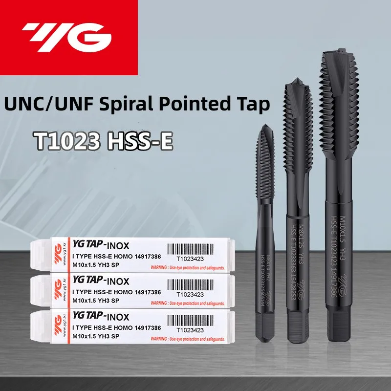

South Korea YG HSSE American INOX Spiral Pointed Tap UNC UNF UNS 4-40/10-32 12-24 5/16 1/2 5/8 7/16 Machine Screw Thread Taps