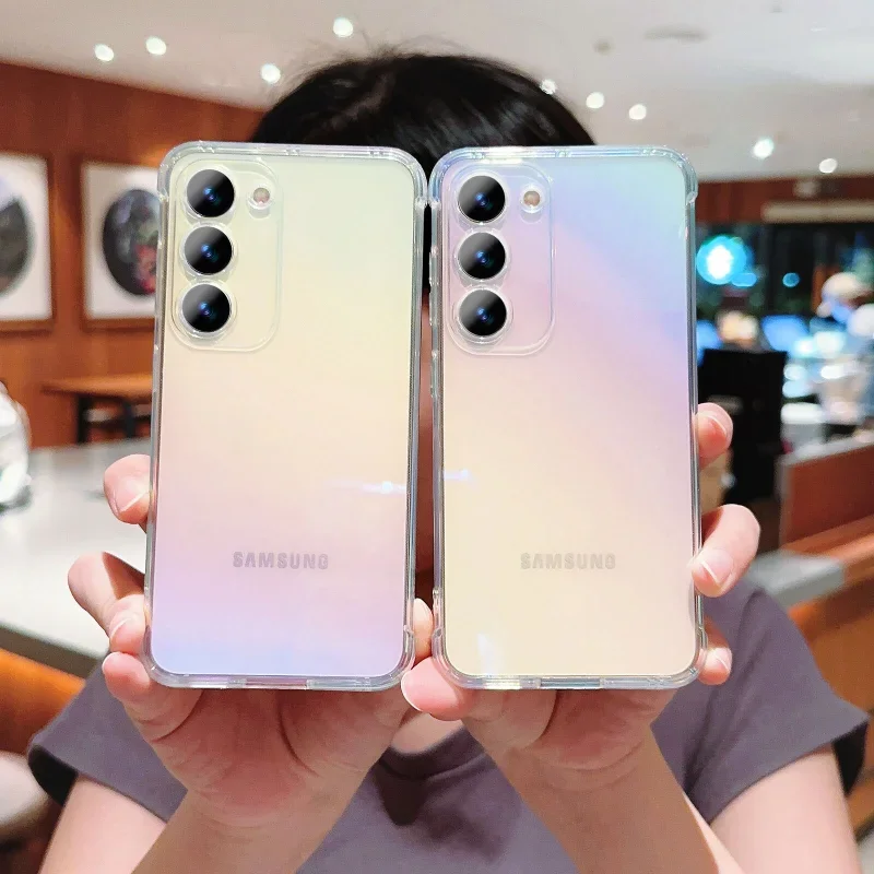 Plating Clear Gradient Shockproof Transparent Phone Case