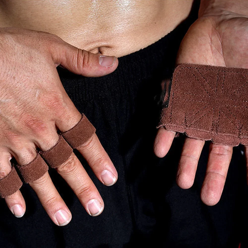 Leather Weight Lifting Training Gym Gloves Palm Protection Women Men Fitness Sports Grips Pull Ups Weightlifting Anti-Slip 1Pc