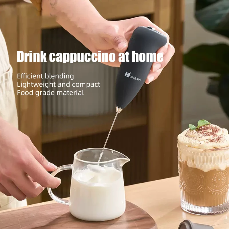 Electric Milk Frother Handheld Wireless Coffee Whisk Blender Egg Beater Cappuccino Frother for Kitchen
