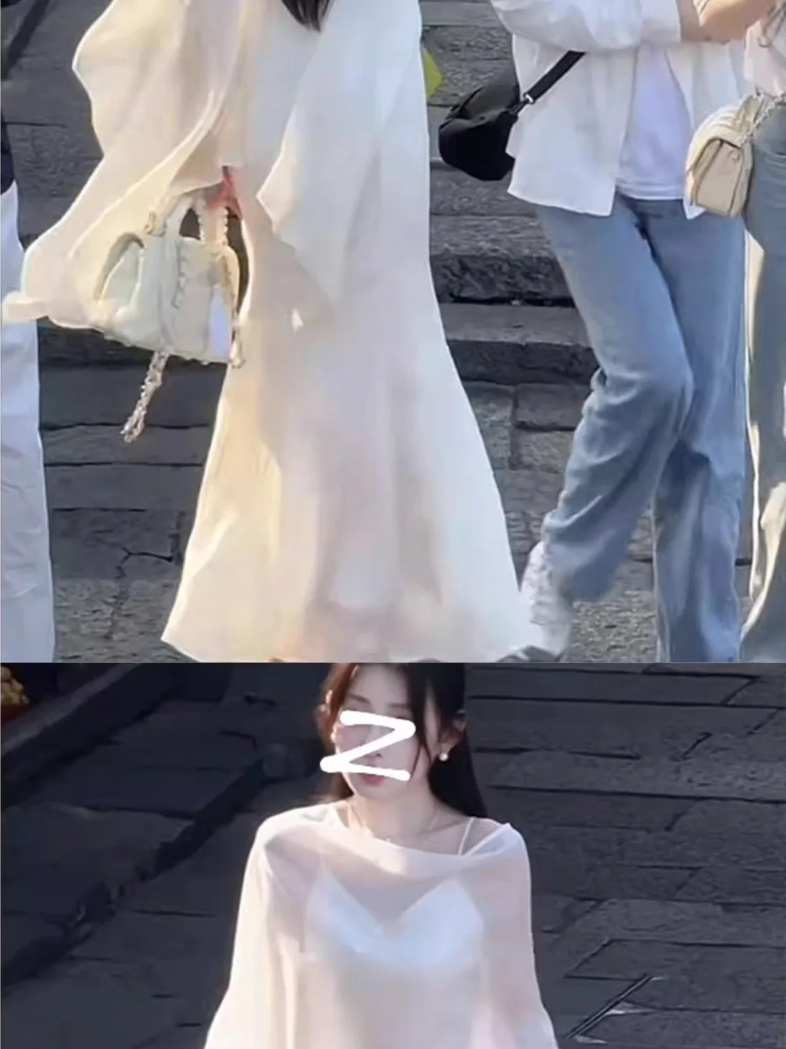 Women's Summer Ice Silk Air Conditioned Light Jaet Sun Protection Ultra Fairy Unusual Design Long Sve round Ne Top