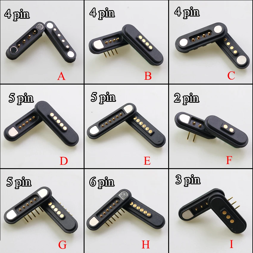 1 Pairs Magnetische Stecker 2 3 4 5 6Pole Pogopin Männlich Weiblich 2,2 MM Grid THT 3A Frühling Geladen pogo Pin Wasserdichte Pad