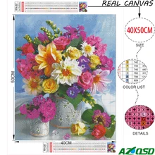   AZQSD Diamond Painting Sunflower Full Square Cross Stitch  Picture Rhinestones Diamond Embroidery Flower Mosaic Art Home Decor 