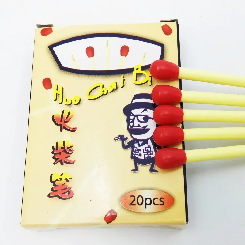 20 Pc Korean Creative Funny Pen Stationery Cute Mini Matchstick Pen Ballpoint Pens 0.5mm for School Office Students Gift