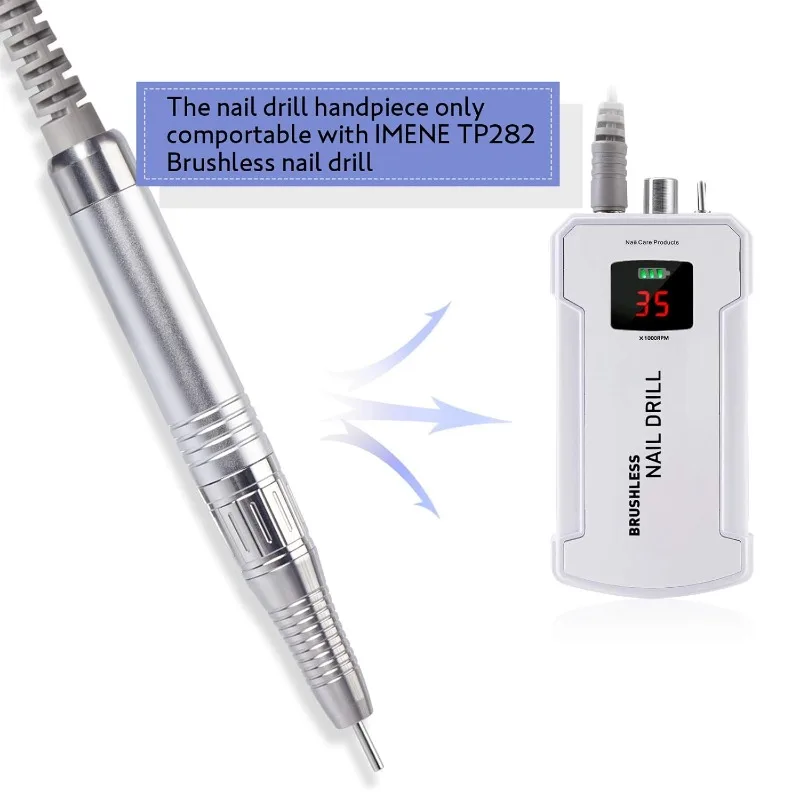 35KRPM Brushless Nail Drill Handpiece Manicure Pen Metal Alloy Silent Polish Drill for Pedicure Salon Tool  Nail Supplies 6