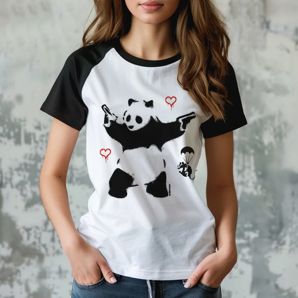 

Banksy Tee women Japanese top female 2000s y2k clothing