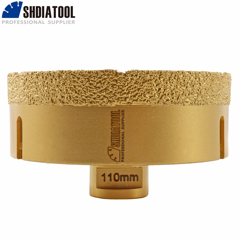 SHDIATOOL 1 Stück Durchmesser 110 mm Diamantbohrkrone M14 Porzellan Keramikfliesen Granit Bohrer Mauerwerk Lochsäge Öffner Krone – Detail 8