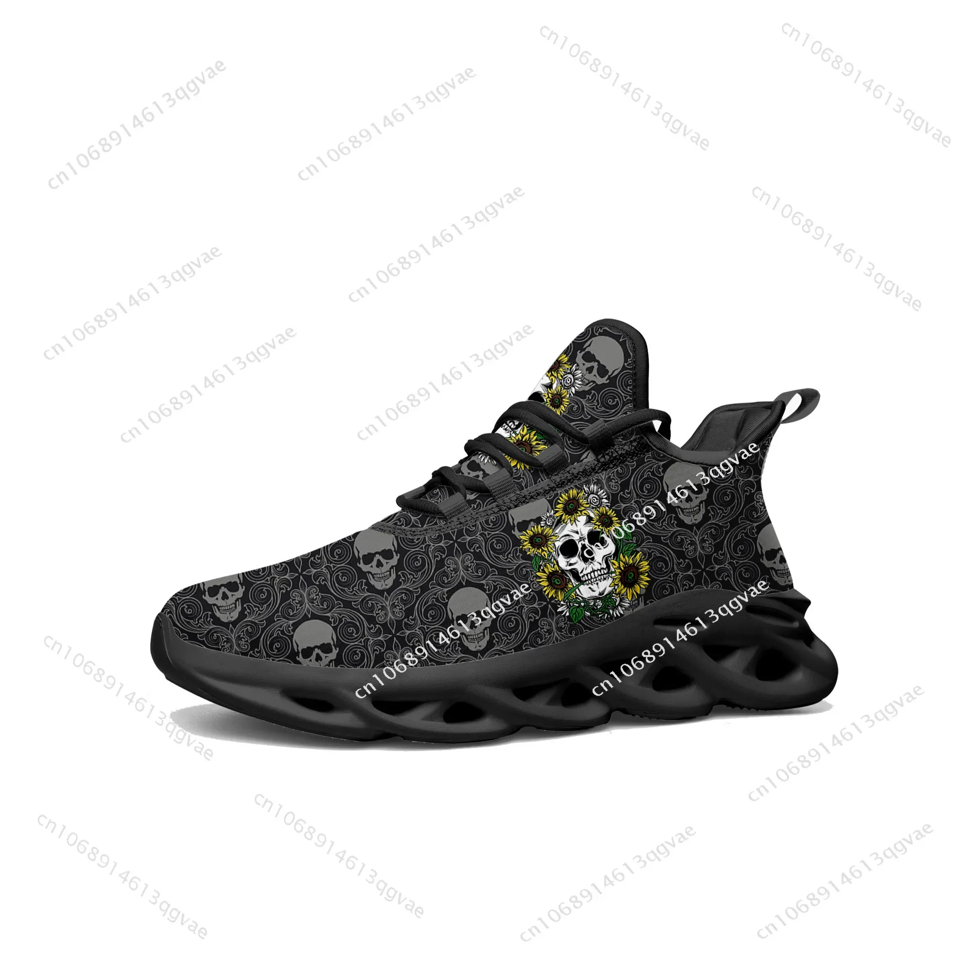 Sunflower Skull Prints Flats Sneakers Mens Womens Sports Running High Quality Sneaker Lace Up Mesh Footwear Tailor-made Shoe