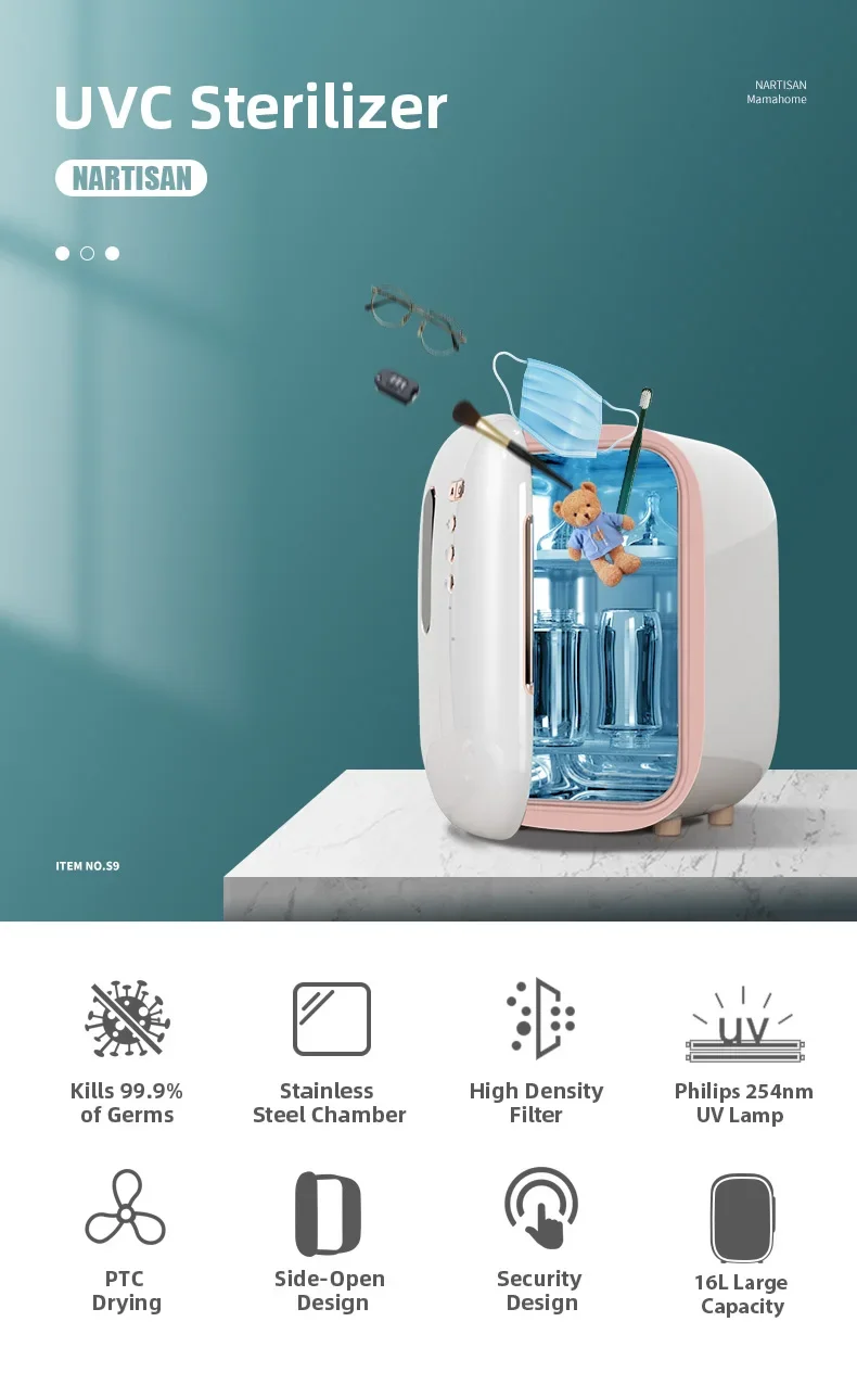 Clean Baby Care Sterilizer Esterilizador De Biberones Visible Baby Bottle Sterilizer Bottle Sterlizer for 9 Bottles
