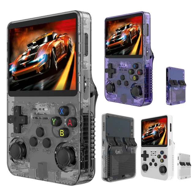 Lecteur vidéo de poche portable pour enfants, R36S, jeux 64 Go, écran IPS  3.5 pouces, machine de jeu, système de touristes 3D - AliExpress