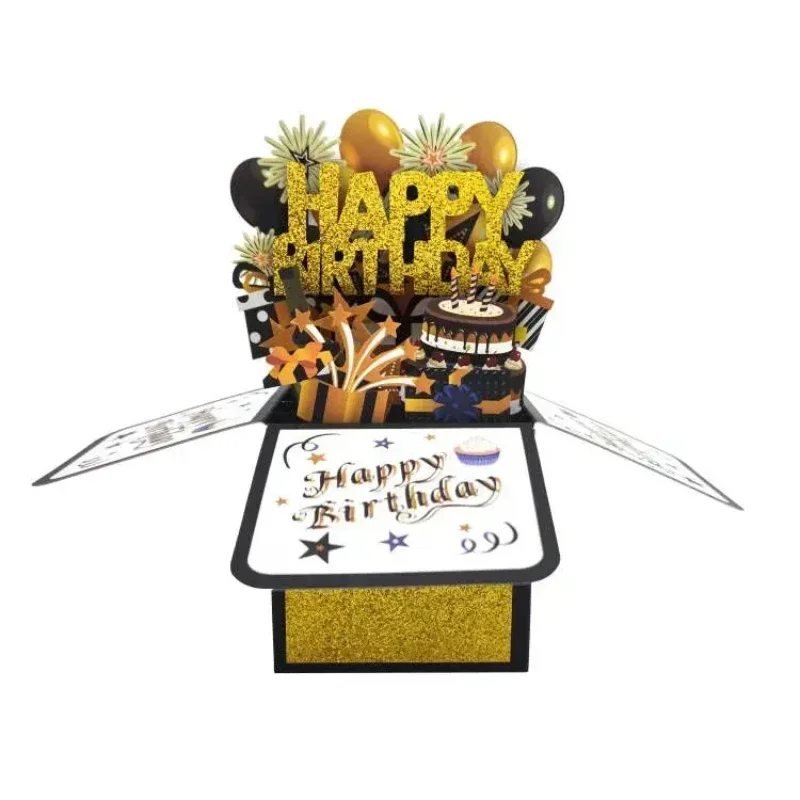 Greeting Cards Happy Birthday Card 3D PopUp Greeting Cards Gift for Business Kids Wife Husband Birthday Gift Festive Party Supplies Cards