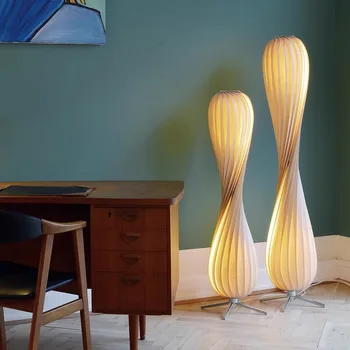 Wooden Curved Floor Lamp 1