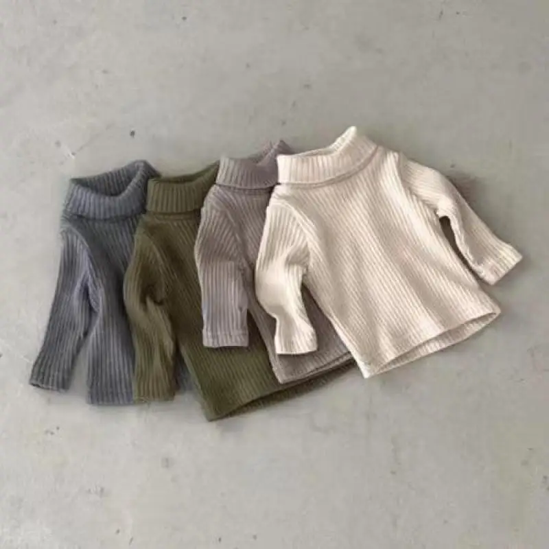 Description Picture 2 of itemWinter New Baby Solid Bottoming Shirts Infant Girl Cotton Long Sleeve T Shirts Toddler Girl Turtleneck Tops Kids Clothes