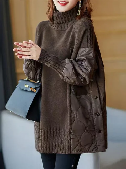 Pull à col roulé à manches longues pour femmes, pulls décontractés, mode coréenne, automne, hiver, nouveau 1