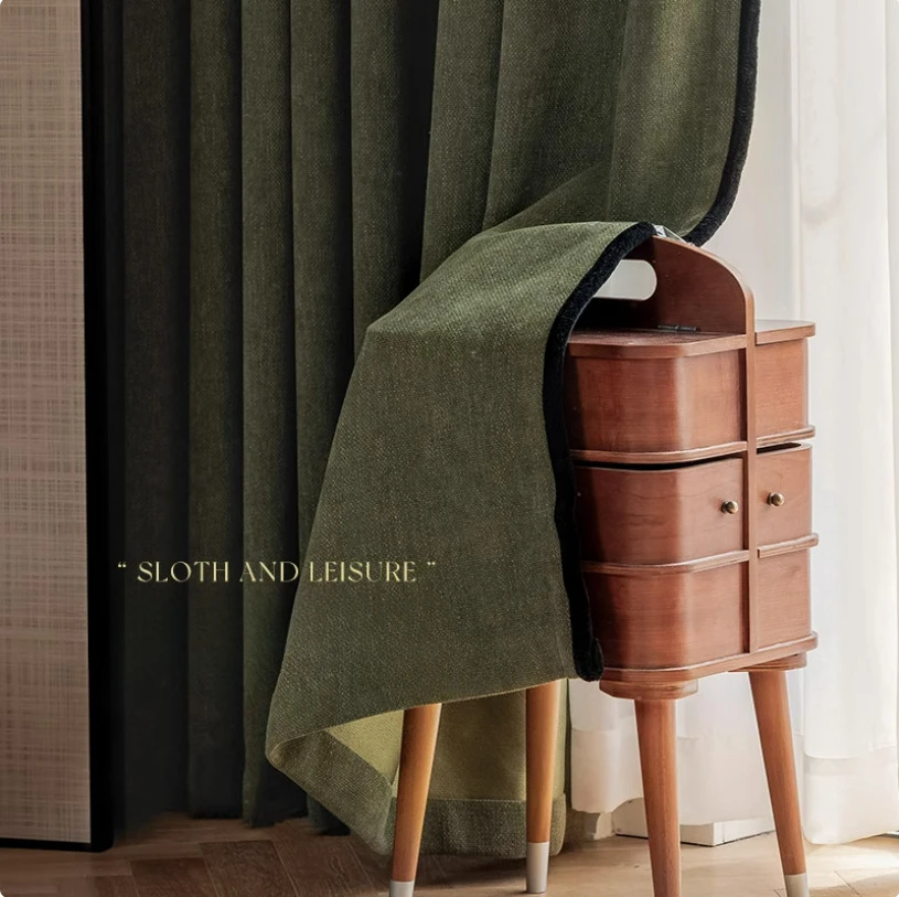 Chenier Linen Curtains Tulle for Bedroom Luxury Medieval Cream Living Room Silent Blackout European Customize High Shade Drapes 5