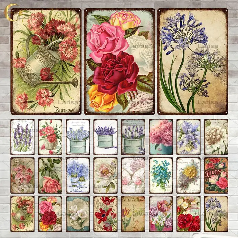 

Garden Rules Metal Sign Vintage Metal Plaque Plates Decor for Pub Bar Home Wall Decor Flower Garden Tin Sign Poster Gift