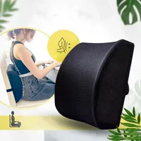 Car Seat Memory Foam Back Support Lumbar Pillow Waist Cushion Breathable Mesh Cover For Office Auto Chair Interior Accessories 1