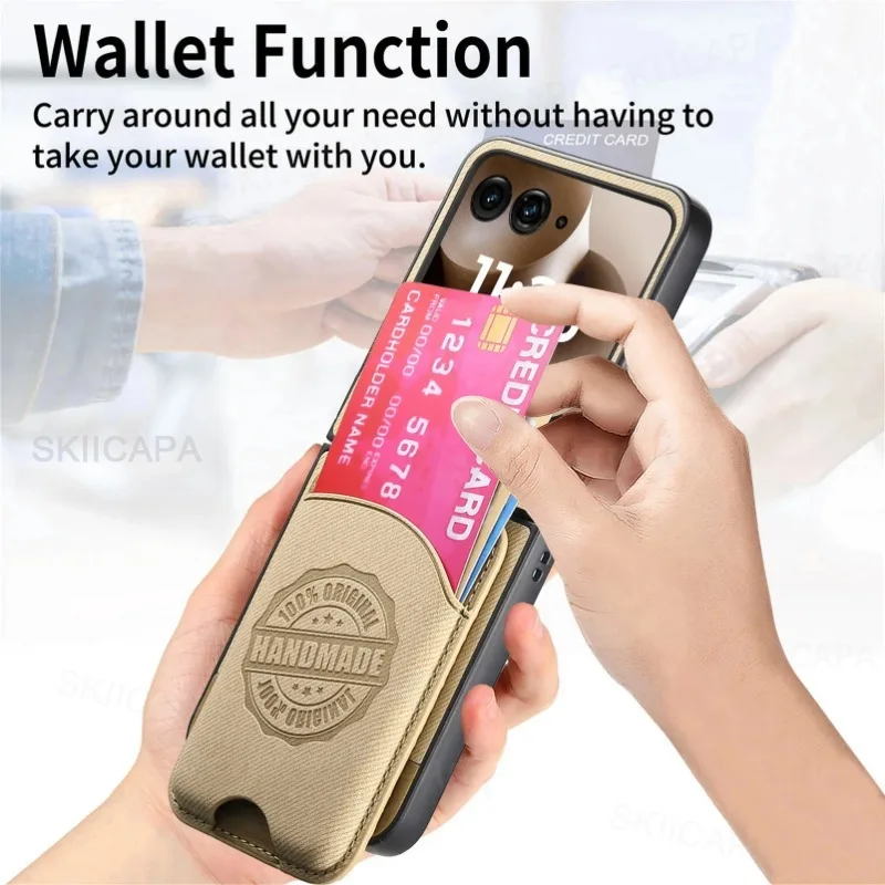 Magnetic MagSafe Leather Wallet Case with Card Holder