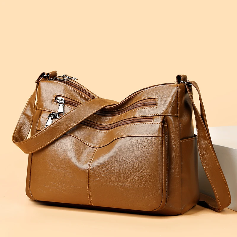 

Повседневная женская сумка через плечо, большая сумочка для мам, Модные Винтажные дорожные сумки через плечо с несколькими карманами