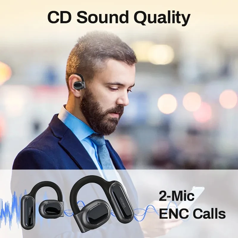 DACOM H11 Bluetooth Earphones Non in Ear True Wireless Dual Ear Hanging Open Microphone Noise Cancelling OWS with Hifi Sound