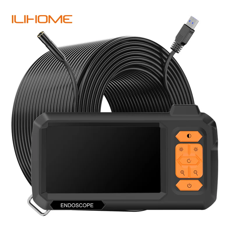 Endoscope Avec écran 4,3 Pouces - Câble Rigide 1-100 M, HD1080P, Waterproof IP67, Angle 70°
