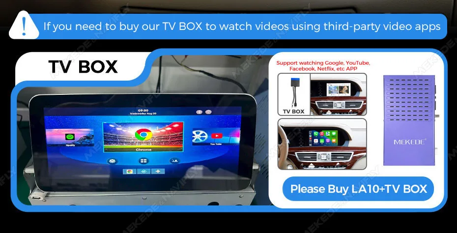 MEKEDE Wireless Carplay Android Auto OEM Upgrade HDMI IN Carplay TV Box für Mercedes-Benz CL S W211 W221 unterstützt Netflix YouTube – Detail 12