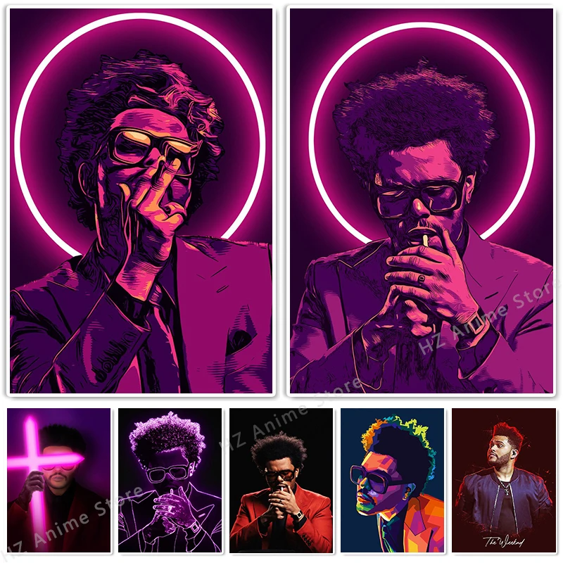 

Rapper The Weeknd Music Singer Poster HD Printed Canvas Painting Wall Art Picture for Living Room Home Bar Cafe Decor Cuadros