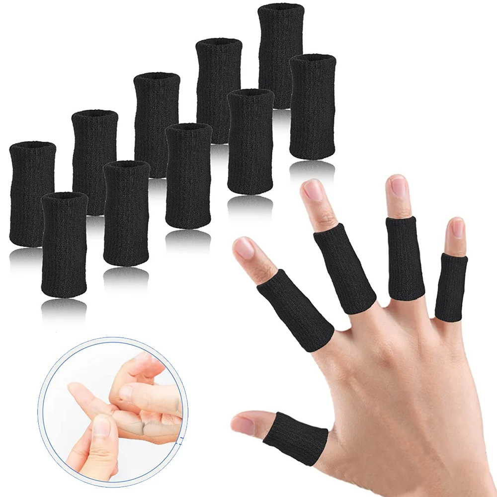 10Pcs Comfortable Finger Brace Splint Sleeve Thumb Support Protector Elastic Breathable Stabilizers for Golf