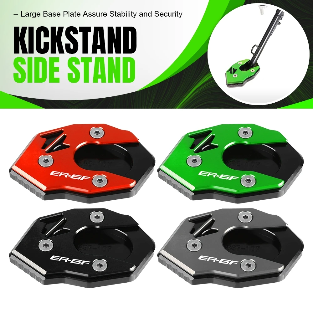 

FOR KAWASAKI ER-6N ER6N ER 6N ER-6F ER6F ER 6F 2012-2016 Motorcycle Foot Side Stand Plate Kickstand Enlarger Support Extension