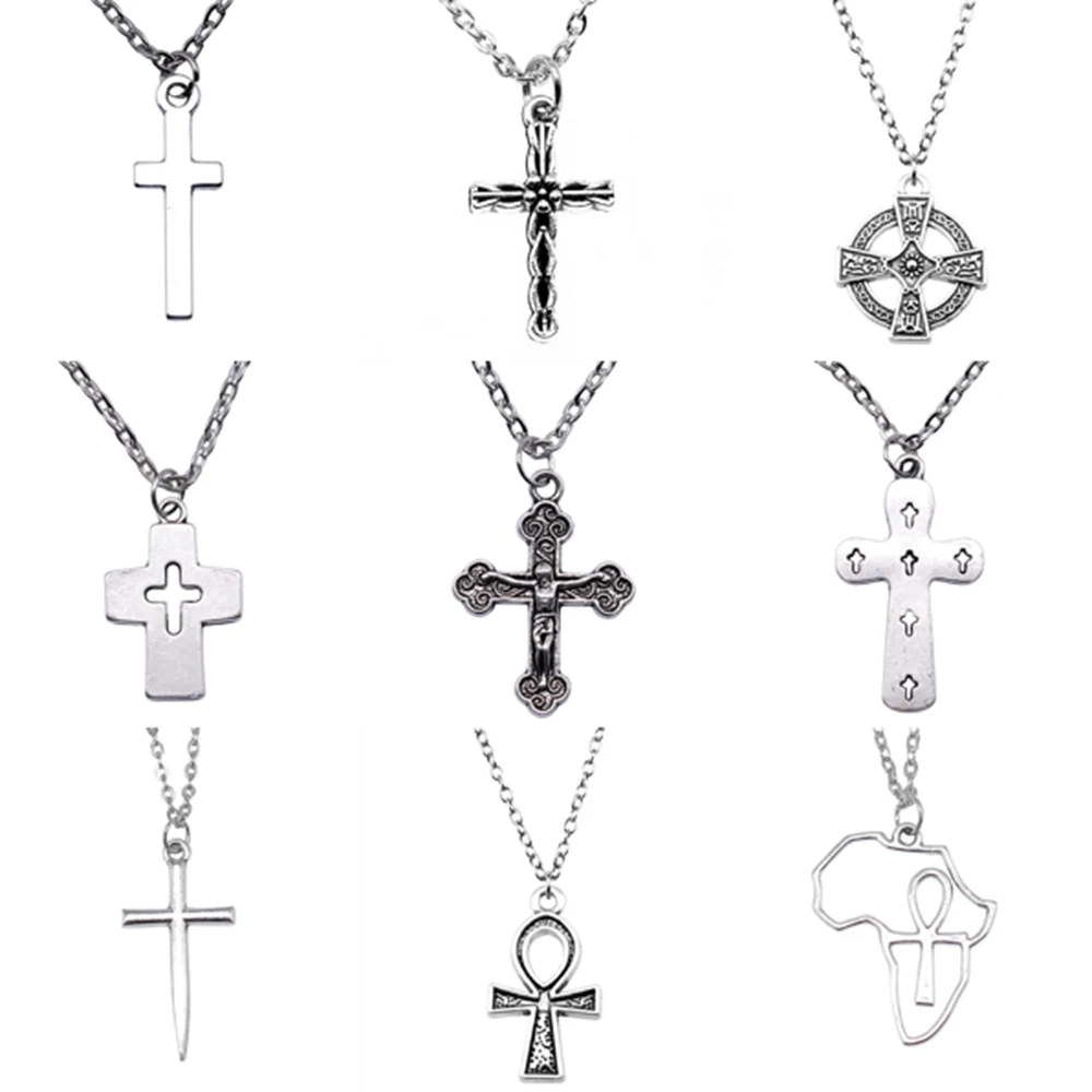 

Ожерелье, подвески для ногтей, Крест Иисуса в винтажном стиле