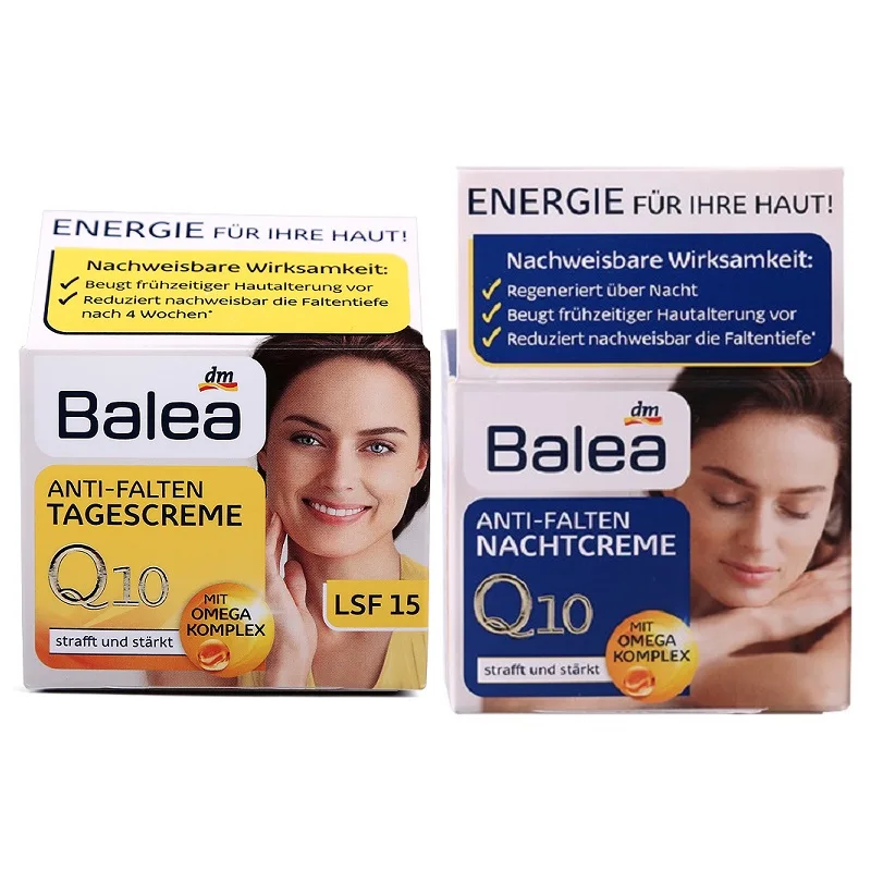 Balea Q10 Anti-wrinkle Day Cream Night Cream VitaminE Cream Reduce wrinkles fine lines SkinCare regeneration cream Vegan whitening cream
