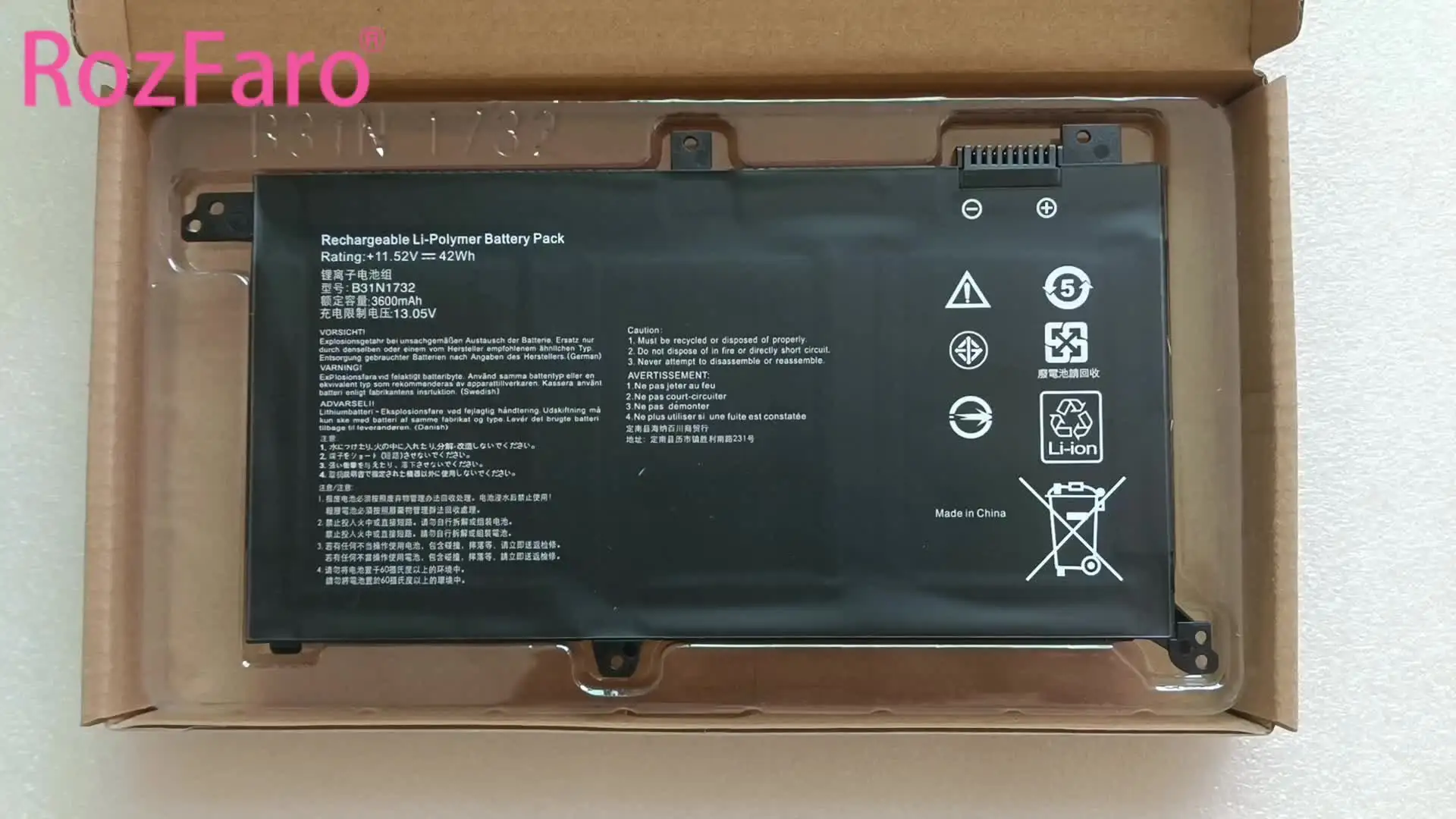 KXRSII B31N1732 Laptop Accu voor Asus VivoBook S14 S430FA S430FN S430UA S430UF S430UN X430FA X430FN X430UF X430UN X430UN K430F K430U R430F X571G X571G GD K57 1G K571GT B31Bi9H 0B200-02960000