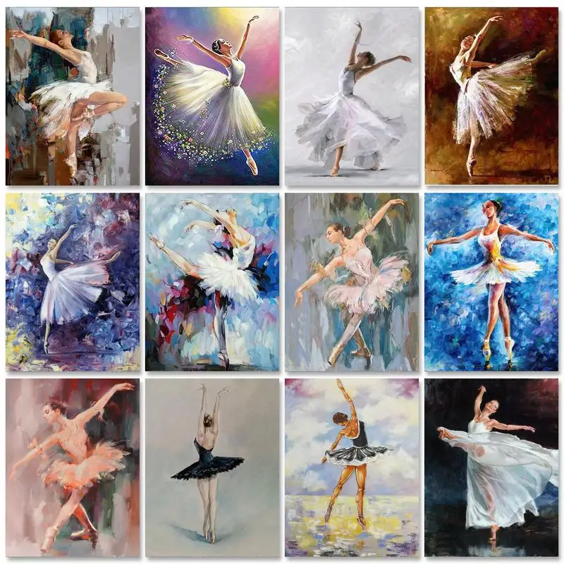 GATYZTORY 5d Diamond Painting Ballerina Full Diamond Mosaic Girl Rhinestone Pictures Handmade Home Decoration