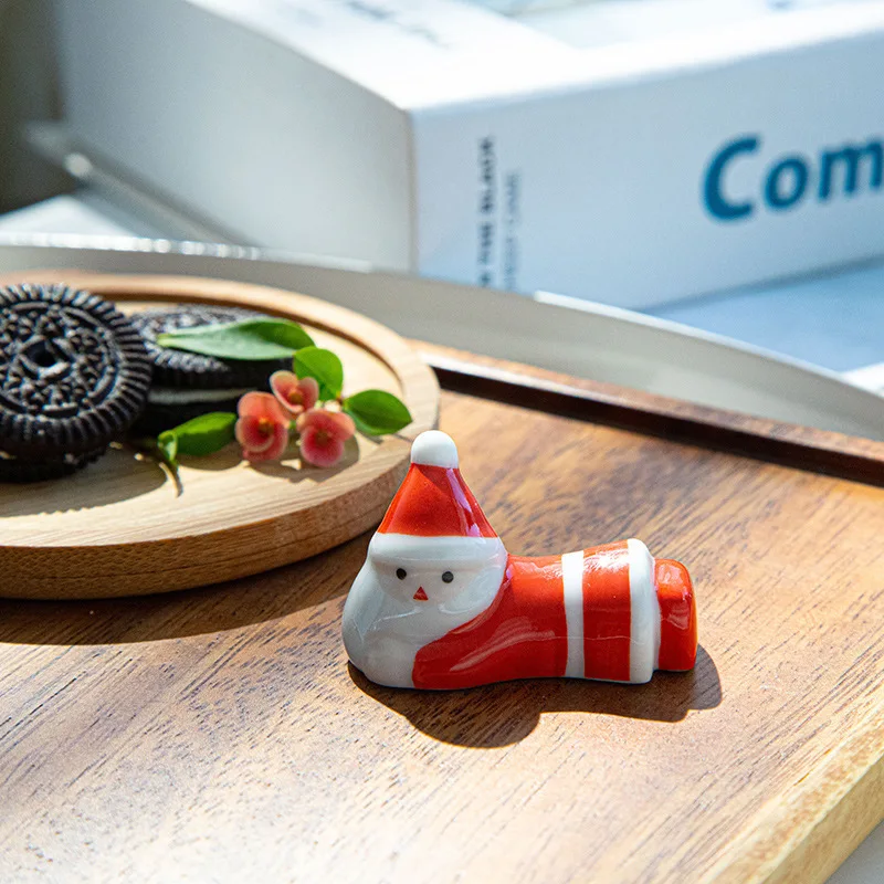 Chopstick Rest Ceramic Decorative Holder Rack Spoon Fork Kitchen Tools Tableware Accessories Christmas Decoration