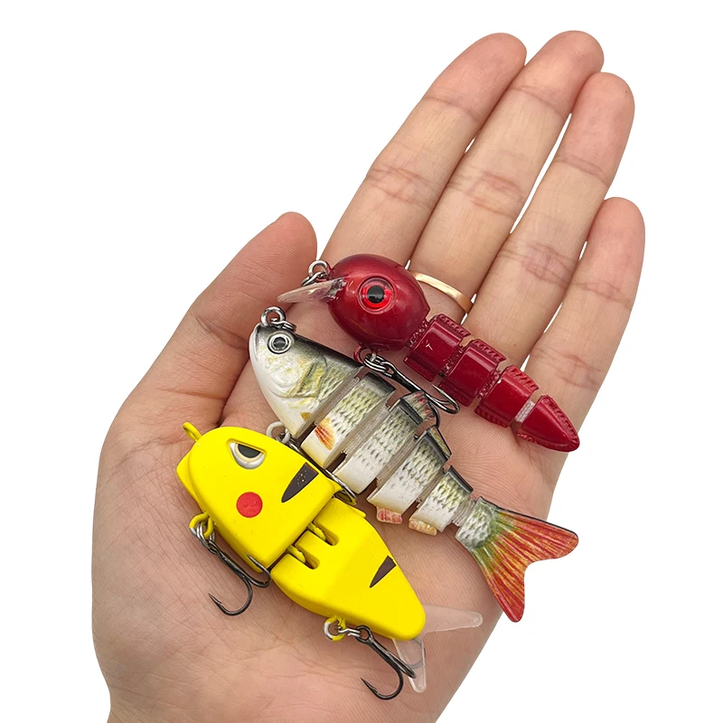 5 Stück Bionische Angelköder für Süß- und Salzwasser, Allwasser-Swimbait für Barsch, Forelle, Zander, Crappie, Hecht, Bluegill, Lachs – Detail 7