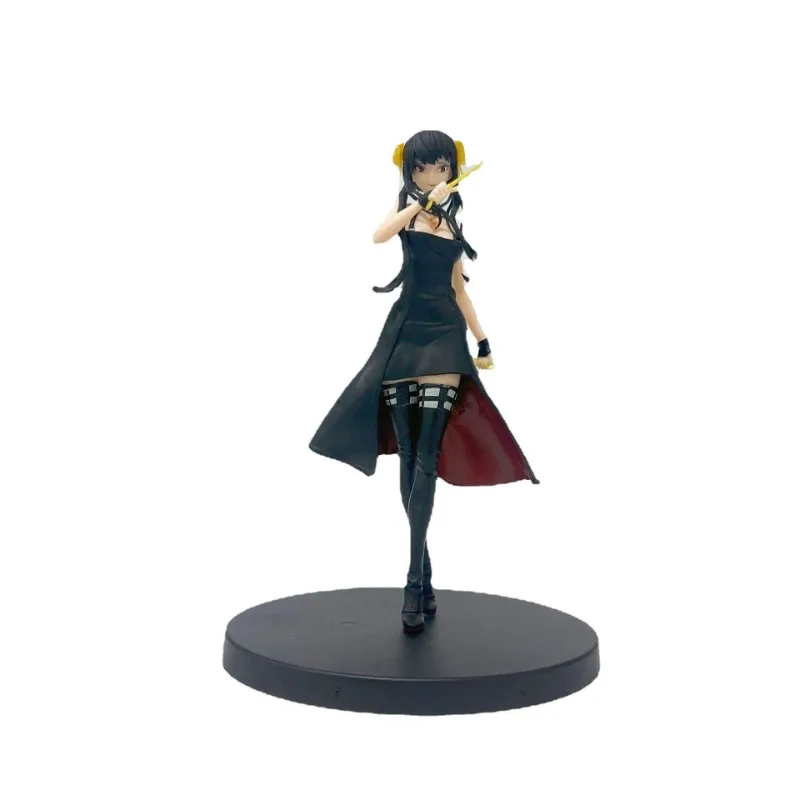 

16cm Anime peripheral SPY×FAMILY Anya Forger Yor Forger Black dress Standing posture PVC Action Figure Collectible Model Toy