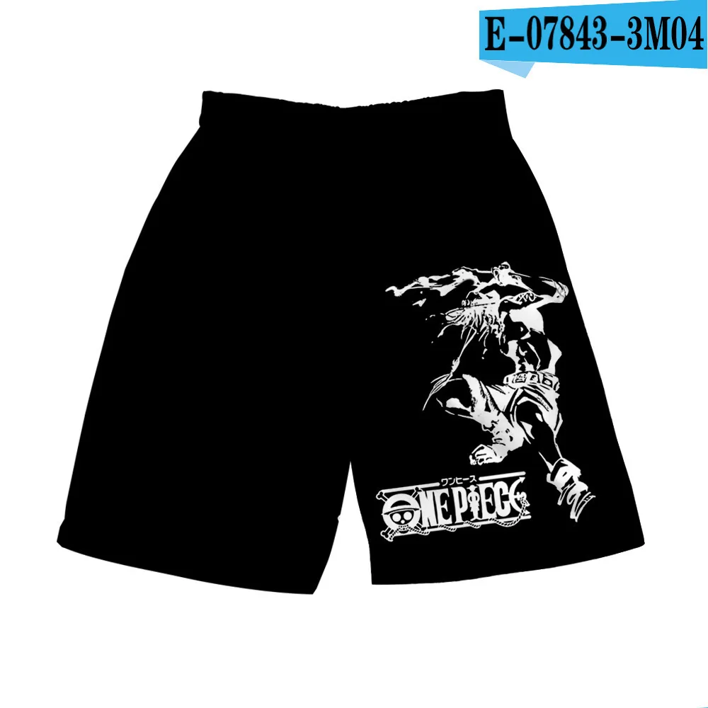 thumbnail image 1 of Pantalones cortos con estampado digital 3D de anime ONE Piece Monkey D Luffy Roronoa Zoro Ace Edward Newgate Kaidou, pantalones cortos casuales holgados para playa, 1 of 5