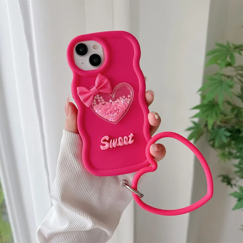 Quicksand Heart Ring Soft Phone Case Cover