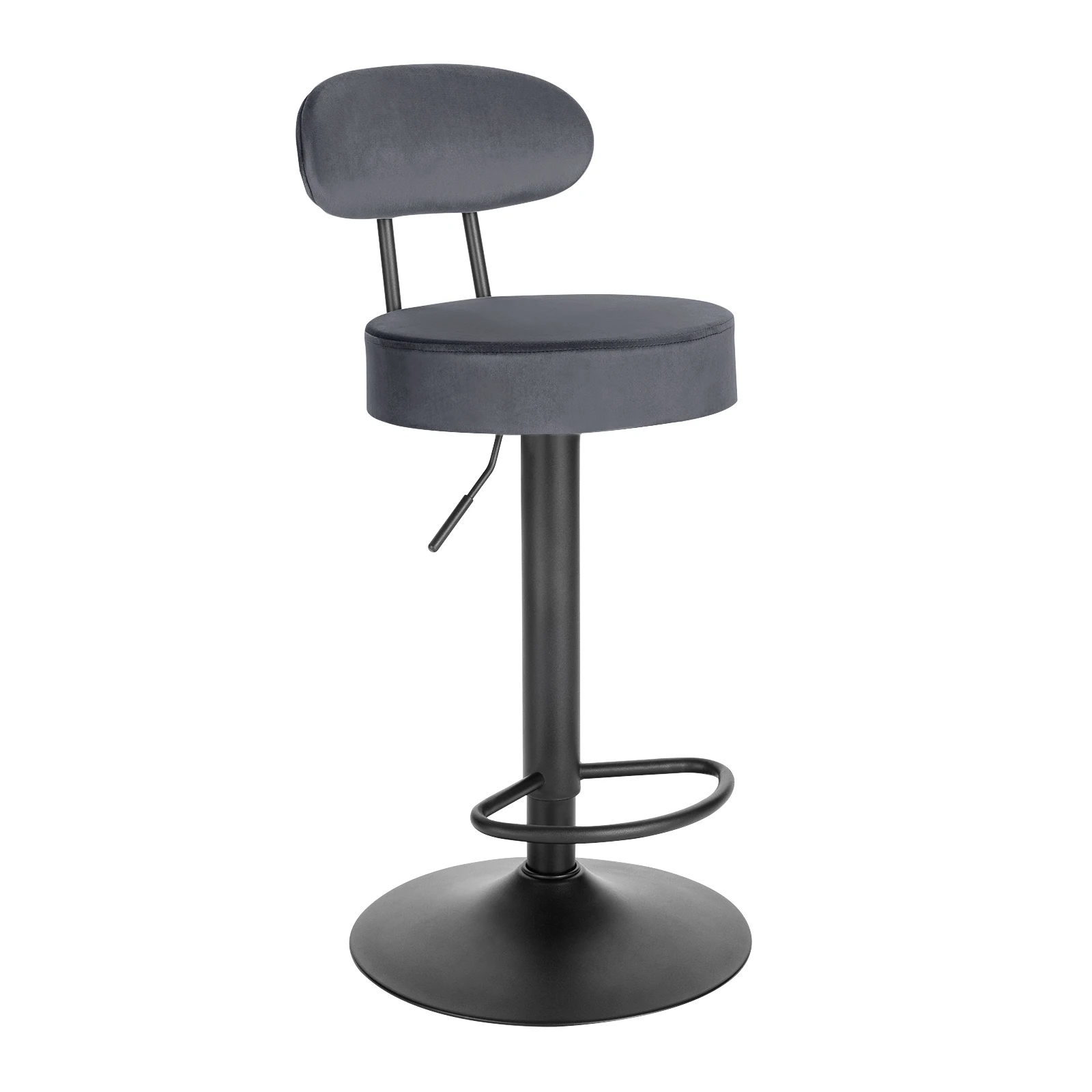 1PCBarStoolswithBackrestFootrestVelvetCover635855cm