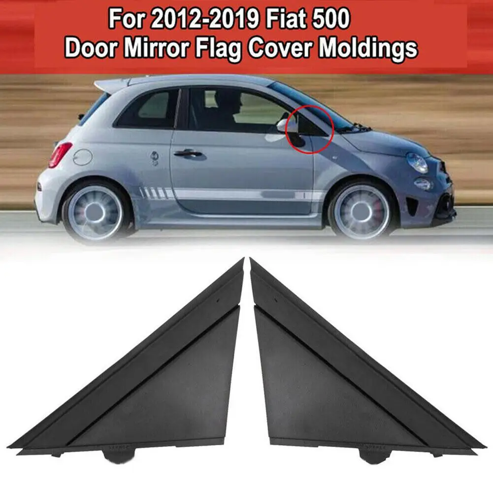 Molduras para cubierta de espejo de puerta, placa embellecedora triangular para FIAT 2012, 2013, 2014, 25015, 2016, 2017, 2018, 2019, U6A9 directo