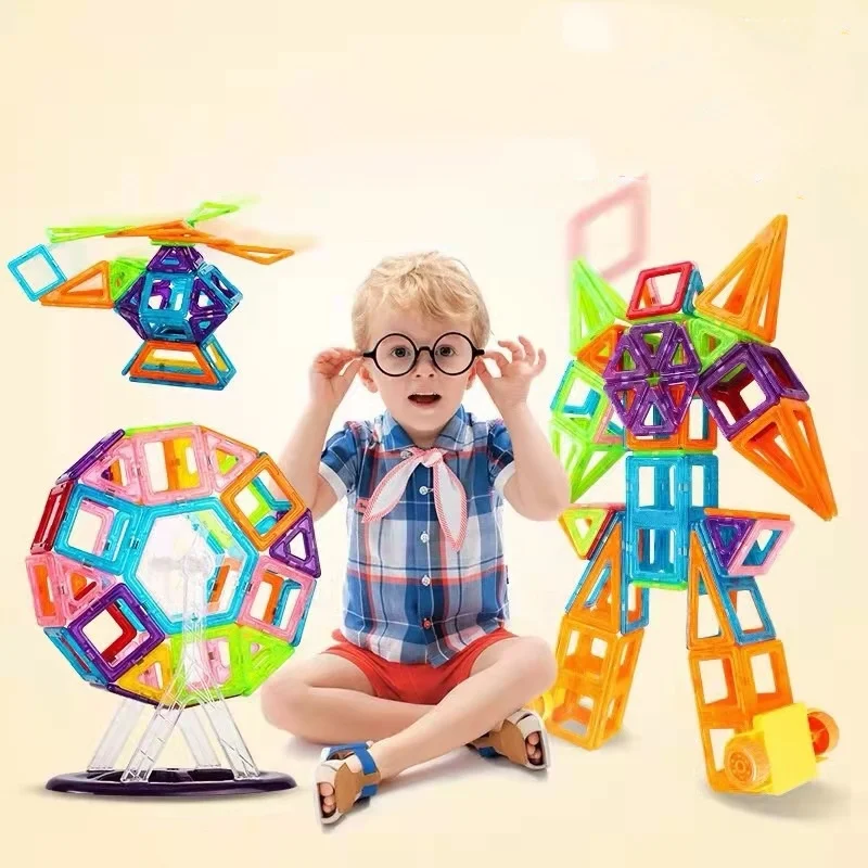 Magnetic Building Blocks Big Size and Mini Size DIY Magnets Toys for Kids Designer Construction Set Gifts for Children Toys